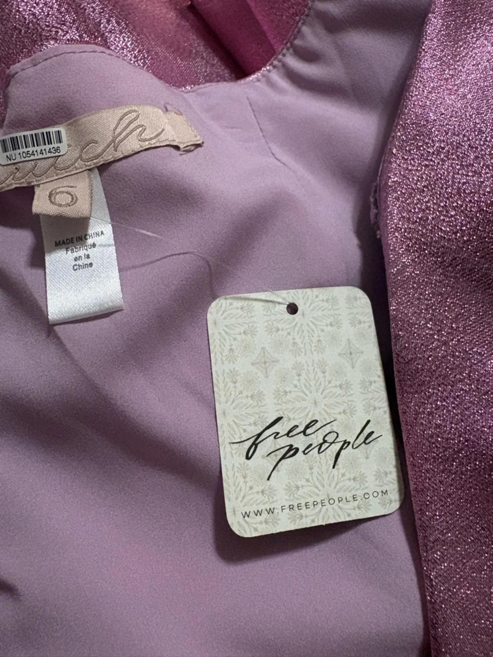 Hutch Metallic Corsage Bow Mini Dress in Pink / Rose Sz 6 - BNWT - Barbiecore